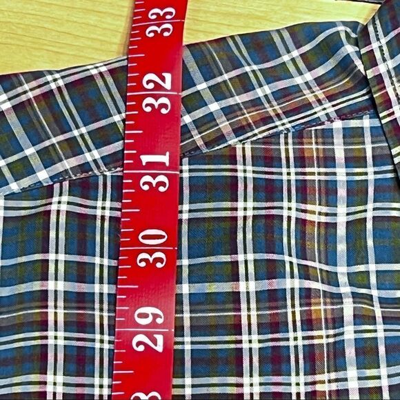 Men’s Large Faconnable Plaid LS Button Down Green Burgundy Blue & Brown. - Picture 7 of 8